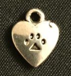 (image for) Silver Paw Print And Heart Charm